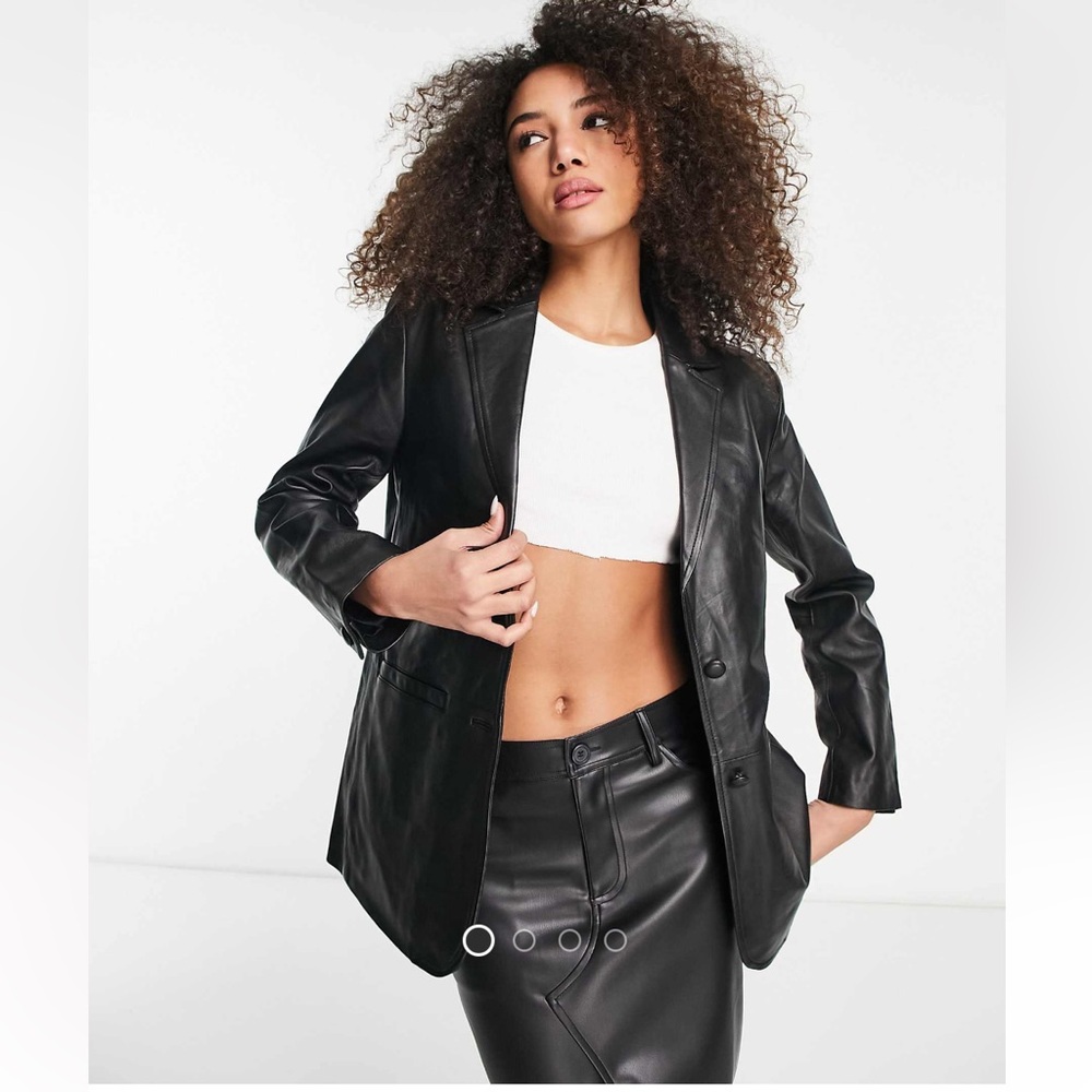 *NEVER WORN NWT* Muubaa Oversized Boxy Real Leather Blazer